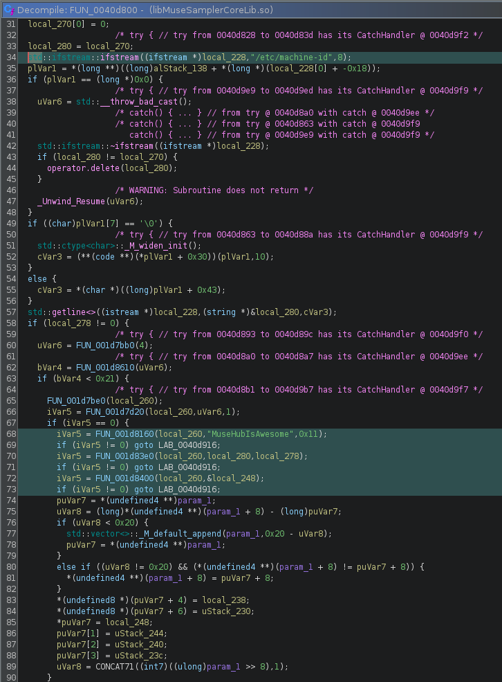 Decompiled fingerprint check